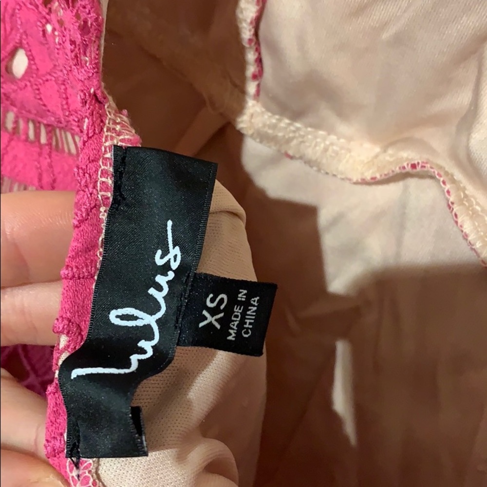 NWT Lulu’s Steal a Kiss Magenta Lace Dress - Picture 8 of 8
